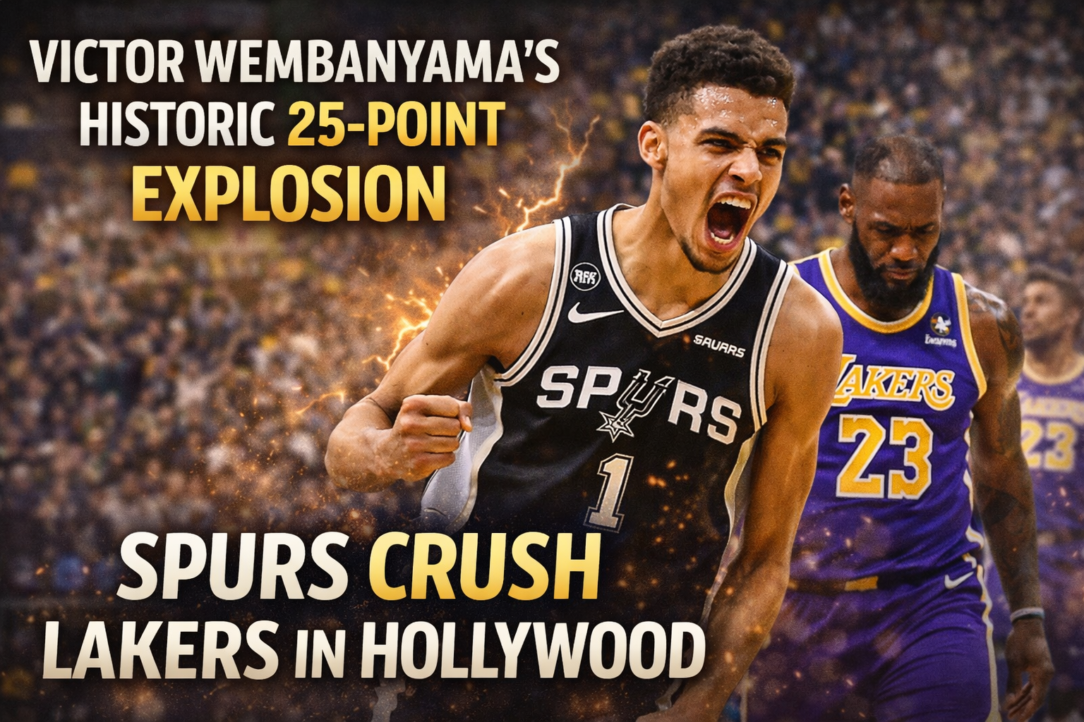 Victor Wembanyama’s Historic 25-Point Explosion: Spurs Crush Lakers in Hollywood